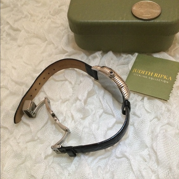 Judith Ripka Sterling and MOP Double Heart Watch - Picture 9 of 11